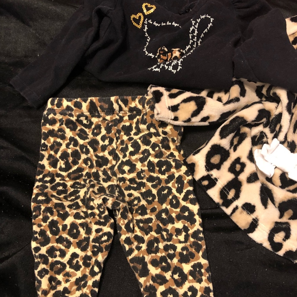 Newborn baby girl cheetah print outfit